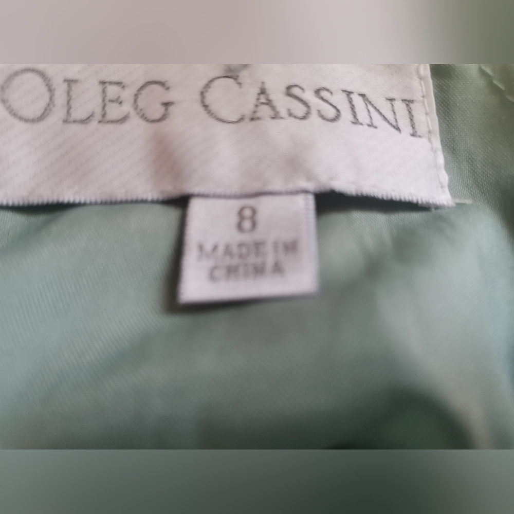 Oleg Cassini Dress With Scarf, Size:8 - Picture 5 of 5